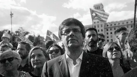 Carles Puigdemont durante la Diada Carles Puigdemont durante la Diada