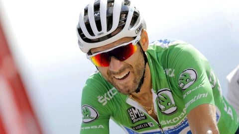 Alejandro Valverde, durante una etapa de la Vuelta 2018