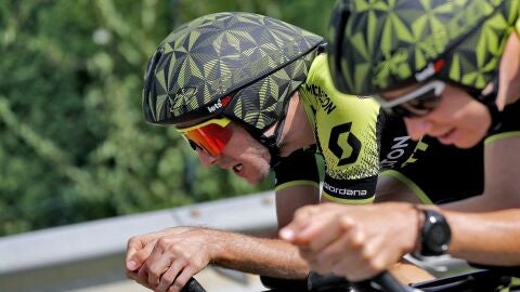 Simon Yates, durante una etapa de la Vuelta