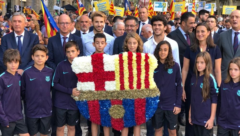 Ofrenda floral del FC Barcelona en la Diada