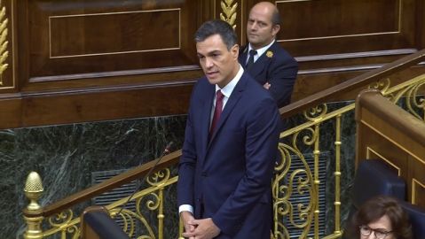 Pedro S&aacute;nchez durante la sesi&oacute;n de control al Gobierno