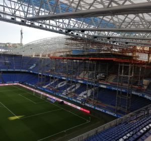 Obras en la cubierta de Riazor Obras en la cubierta de Riazor