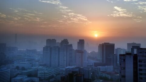 Amanece en Pionyang (Corea del Norte)