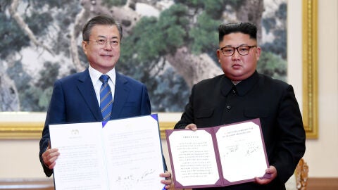 Kim Jong-un y Moon Jae-in