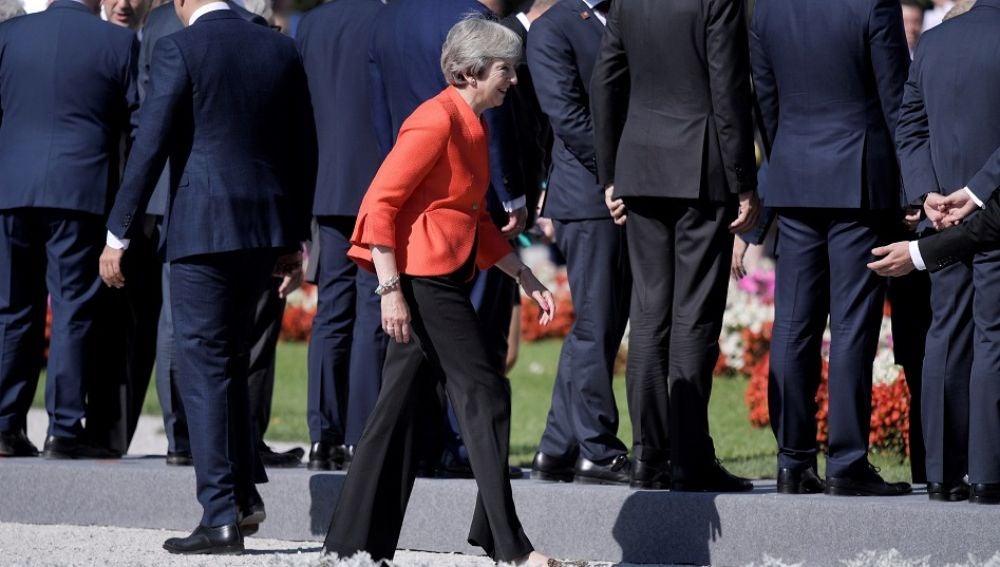 Theresa May en la cumbre de líderes de la UE