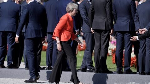 Theresa May en la cumbre de l&iacute;deres de la UE