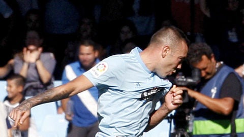 Iago Aspas celebra un gol