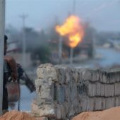 Imagen de archivo de combates en Libia