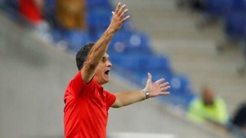 Mendilibar, durante el partido contra el Espanyol