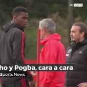 Miradas que matan: Mourinho y Pogba, cara a cara en el entrenamiento tras el polémico vídeo del francés