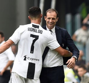 Allegri y Cristiano, en un partido de la Juventus Allegri y Cristiano, en un partido de la Juventus