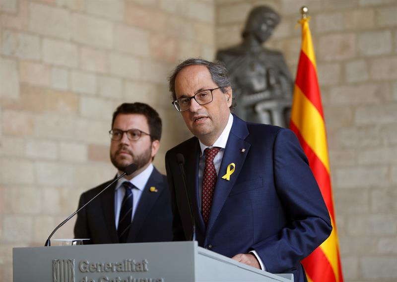 Torra y Aragonès se comprometen a reforzar la coordinación entre JxCat y ERC Torra y Aragonès se comprometen a reforzar la coordinación entre JxCat y ERC
