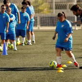 El Málaga CF EDI, en su primer entrenamiento El Málaga CF EDI, en su primer entrenamiento
