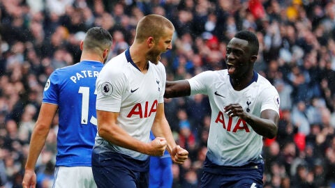 Eric Dier celebra su gol ante el Cardiff