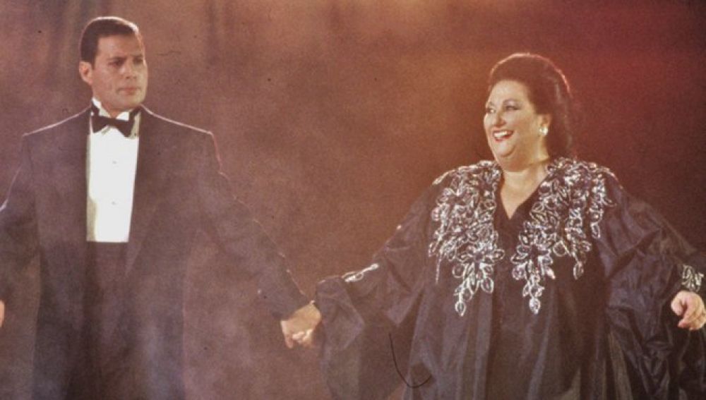 Montserrat Caballé con Freddy Mercury en Barcelona 92'