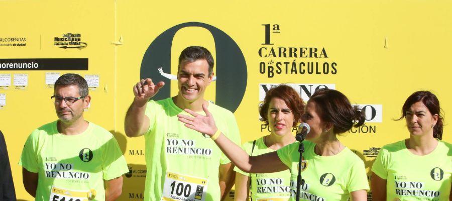 Pedro Sánchez en la Carrera de obstáculos 'Yo no renuncio' por la conciliación Pedro Sánchez en la Carrera de obstáculos 'Yo no renuncio' por la conciliación