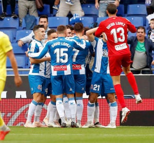 El Espanyol celebra un gol ante el Villarreal El Espanyol celebra un gol ante el Villarreal