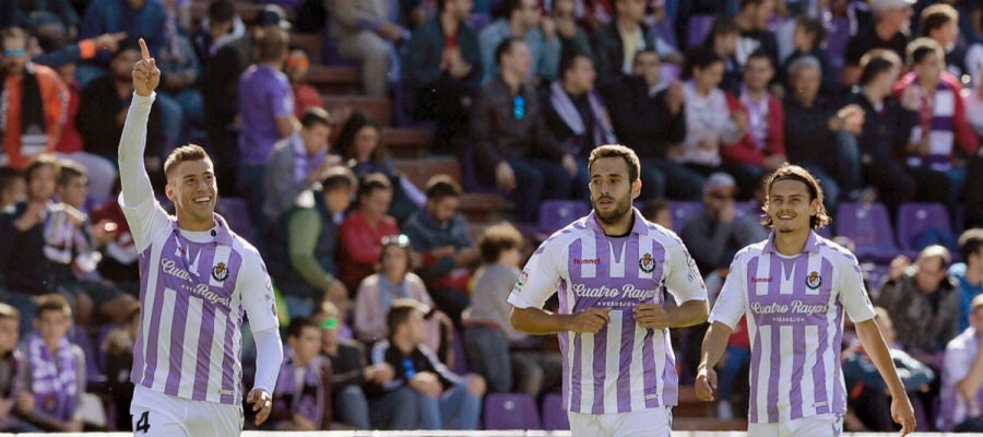 El Real Valladolid celebra un gol El Real Valladolid celebra un gol