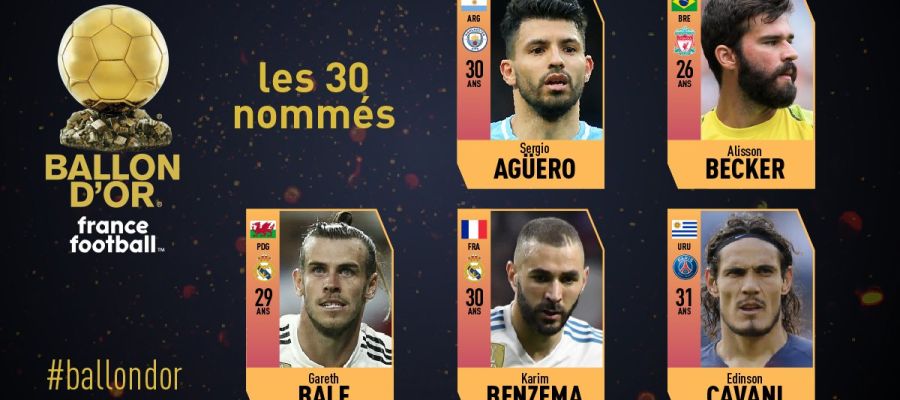 Los primeros cinco nominados al Balón de Oro 2018 Los primeros cinco nominados al Balón de Oro 2018