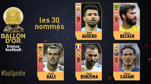 Los primeros cinco nominados al Balón de Oro 2018 Los primeros cinco nominados al Balón de Oro 2018