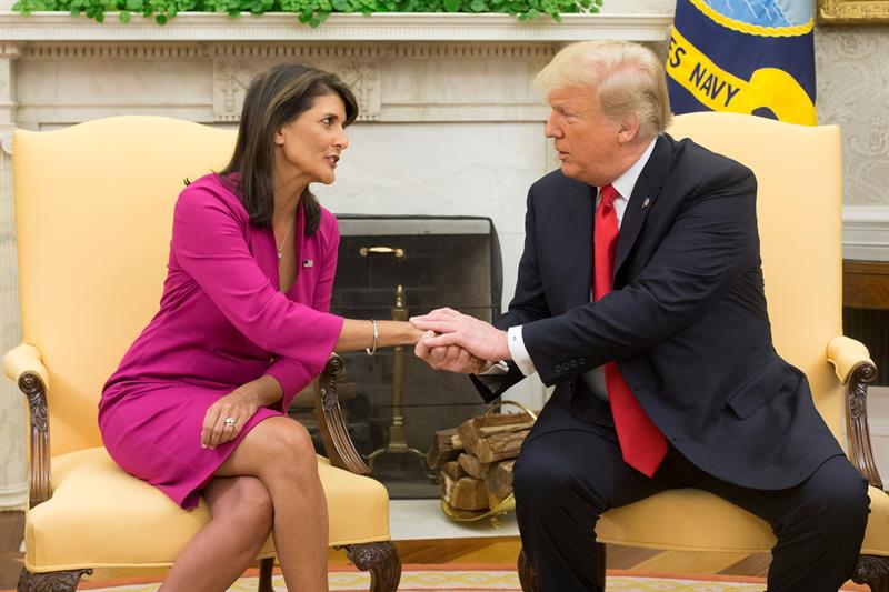 Trump confirma que Nikki Haley abandonará la ONU a finales de año Trump confirma que Nikki Haley abandonará la ONU a finales de año