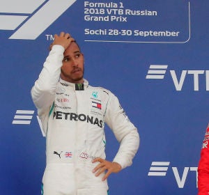 Hamilton y Vettel, en el podio del GP de Rusia Hamilton y Vettel, en el podio del GP de Rusia