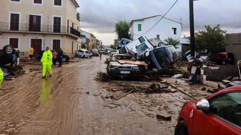 As&iacute; han quedado las calles de Sant Lloren&ccedil; tras las inundaciones en Mallorca