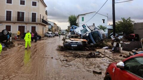 Aspecto que presentaba una calle de la localidad de Sant Lloren&ccedil; des Cardassar 
