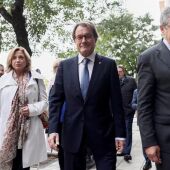 Artur Mas, Francesc Homs y Joana Ortega a su llegada al Tribunal de Cuentas