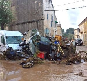 Aspecto de la localidad de Sant Llorenç des Cardassar (Mallorca), tras las inundaciones y el desbordamiento de torrentes Aspecto de la localidad de Sant Llorenç des Cardassar (Mallorca), tras las inundaciones y el desbordamiento de torrentes