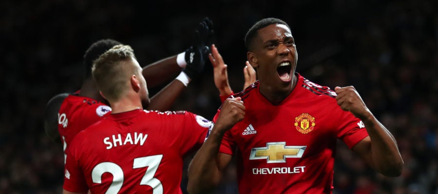 Martial celebra su gol contra el Newcastle Martial celebra su gol contra el Newcastle