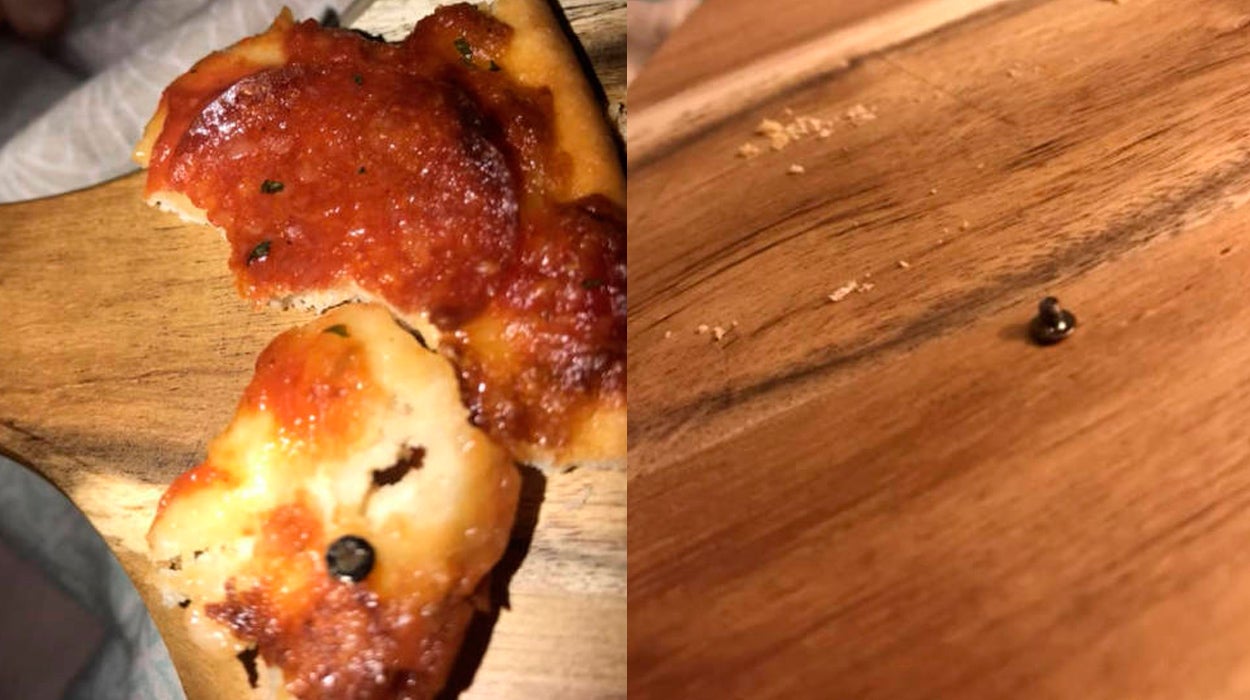 Encuentran un tornillo en una pizza congelada Encuentran un tornillo en una pizza congelada