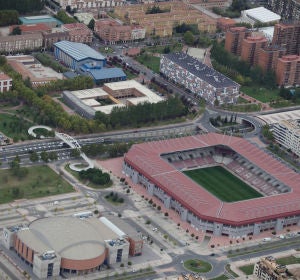 Vista aérea Las Gaunas y Palacio de los Deportes de Logroño Vista aérea Las Gaunas y Palacio de los Deportes de Logroño