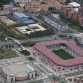 Vista aérea Las Gaunas y Palacio de los Deportes de Logroño