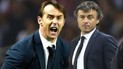 Julen Lopetegui con Luis Enrique. Julen Lopetegui con Luis Enrique.