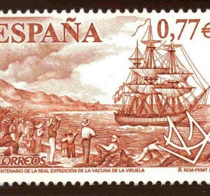 Sello de la expedición de la vacuna de la viruela Sello de la expedición de la vacuna de la viruela