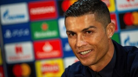Cristiano Ronaldo, en rueda de prensa en Old Trafford