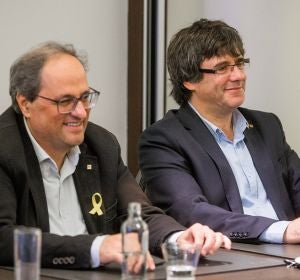 Imagen de archivo de Quim Torra y Carles Puigdemont Imagen de archivo de Quim Torra y Carles Puigdemont