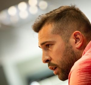 Jordi Alba, en rueda de prensa Jordi Alba, en rueda de prensa