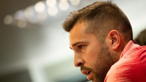 Jordi Alba, en rueda de prensa