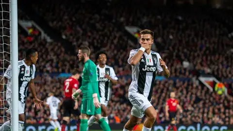 Dybala celebra su gol en Old Trafford Dybala celebra su gol en Old Trafford