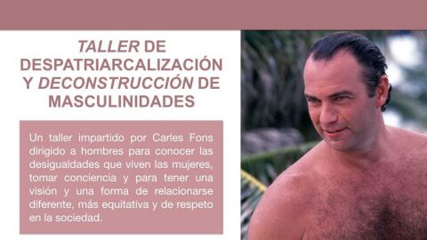 Cartel del taller organizado por Podemos Elche con la imagen de Bert&iacute;n Osborne