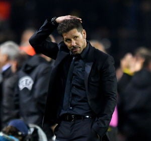 Simeone, en el partido ante el Borussia Dortmund Simeone, en el partido ante el Borussia Dortmund