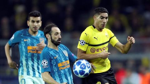 El lateral derecho, Achraf Hakimi, en su partido ante el Atl&eacute;tico. 