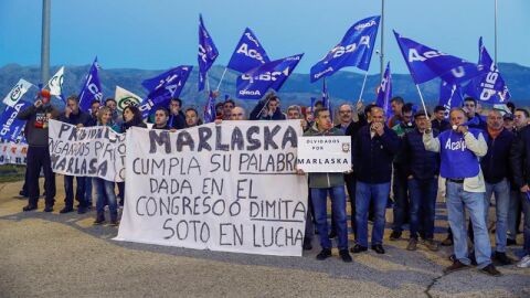 Los sindicatos representativos en Prisiones durante el piquete organizado en Soto del Real