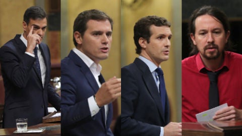 Pedro S&aacute;nchez, Albert Rivera, Pablo Casado y Pablo Iglesias