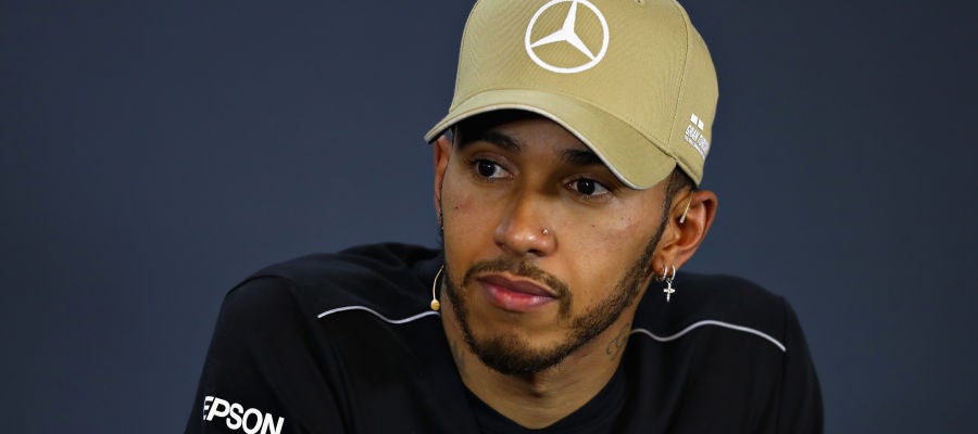 Lewis Hamilton, en rueda de prensa Lewis Hamilton, en rueda de prensa
