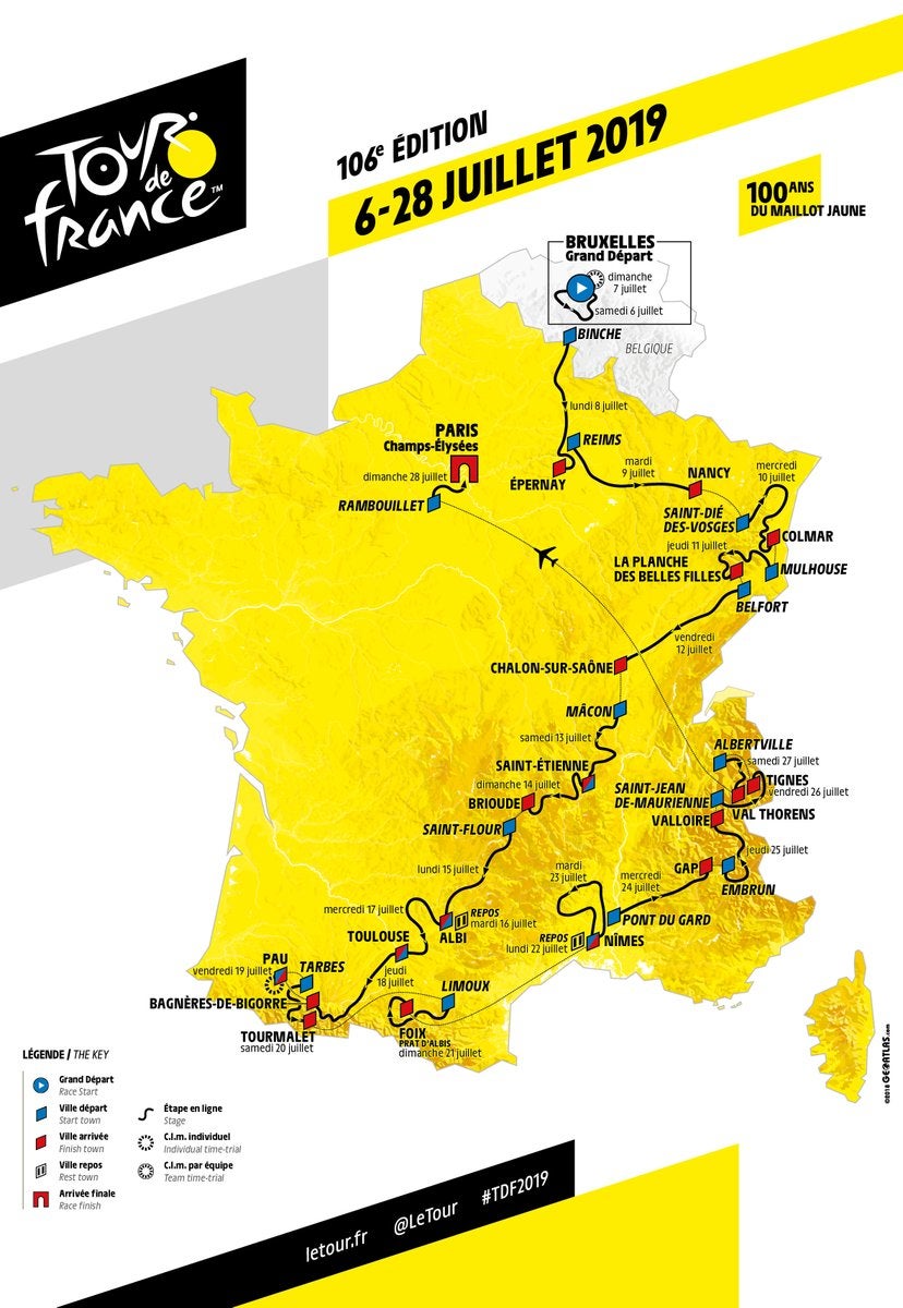 El Tour de Francia 2019 será el más montañoso de la historia: así es el recorrido de la próxima edición El Tour de Francia 2019 será el más montañoso de la historia: así es el recorrido de la próxima edición