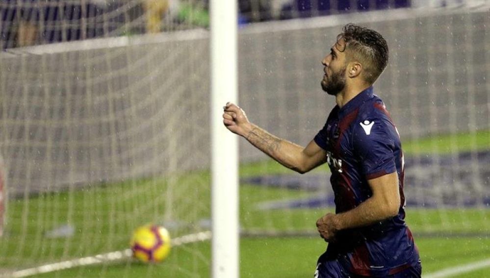 Rubén Rochina celebra su gol ante el Leganés