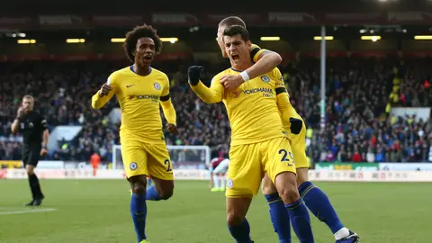 Álvaro Morata celebra un gol Álvaro Morata celebra un gol con el Chelsea